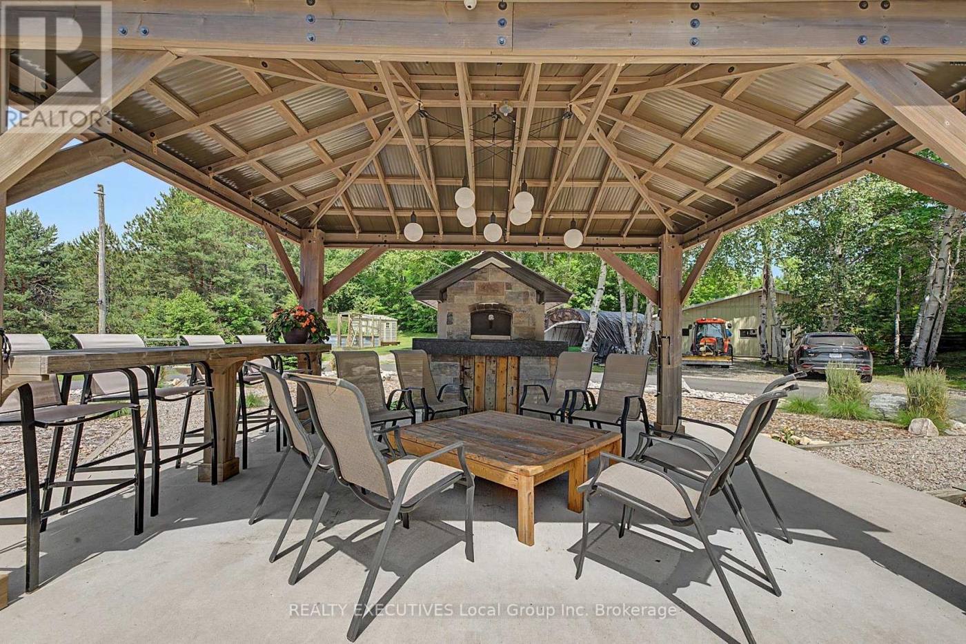 Heated gazebo with seating